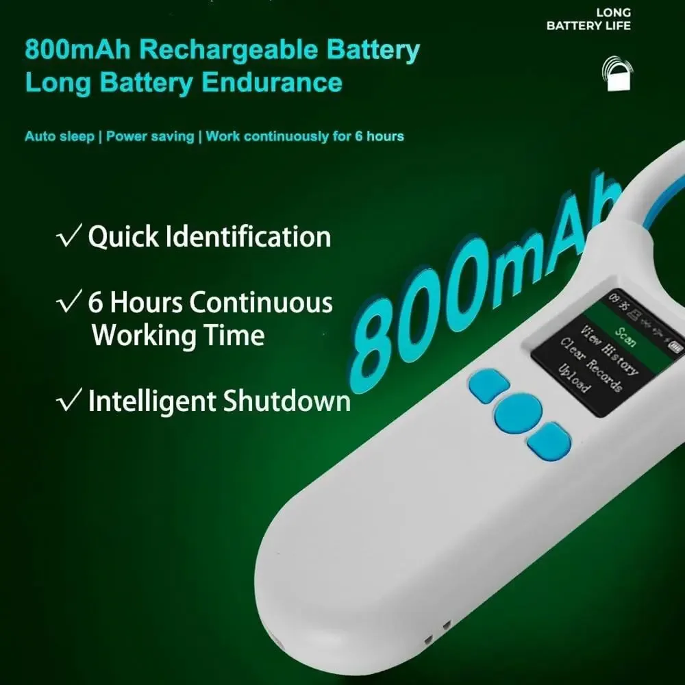 Pet Microchip Scanner, Bluetooth Animal Tags Reader with 1.44'' TFT Display S... - Picture 6 of 7